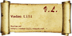 Vadas Lili névjegykártya